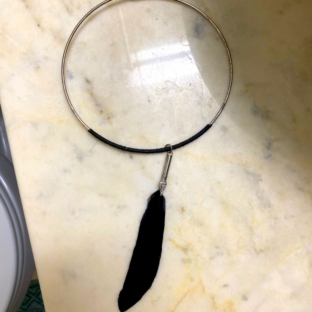 Southwestern inspired feather chocker